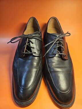Cole Haan Black Leather Derby Lace-Up Shoes Bin3